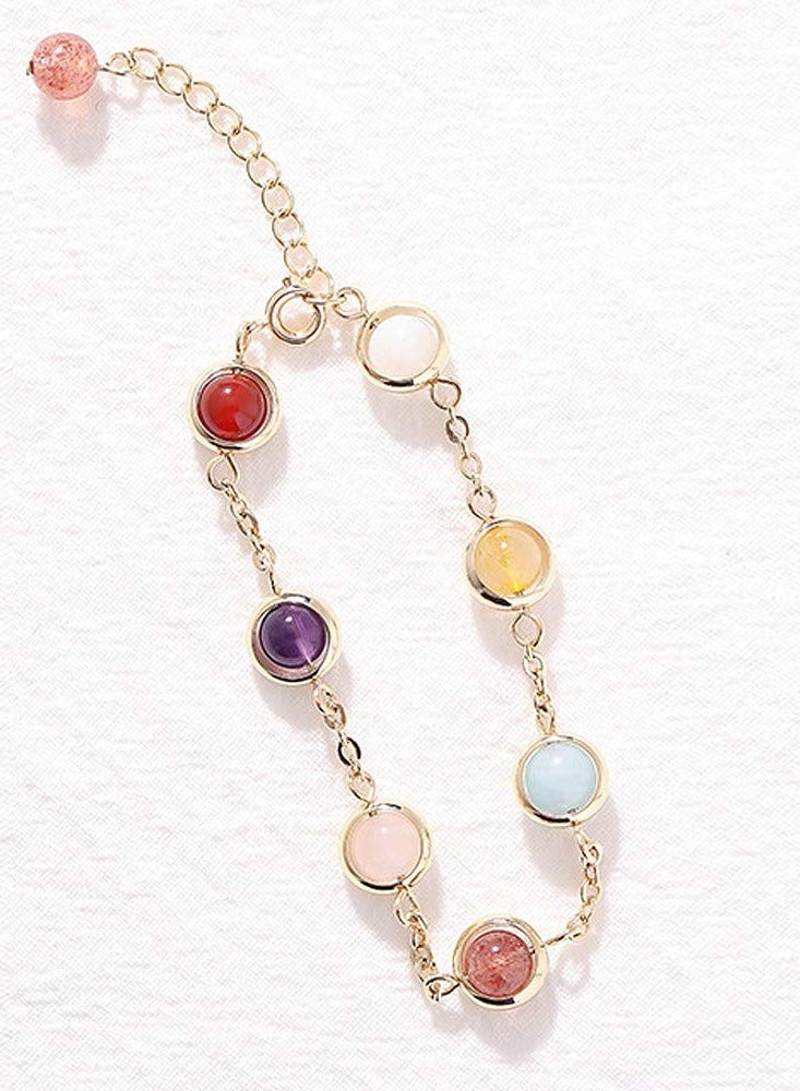 SYOSI 14K Gold Plated Delicate Multi Color Crystal Bracelet for Girls Women Valentine's Day Jewelry Gifts - Image 3