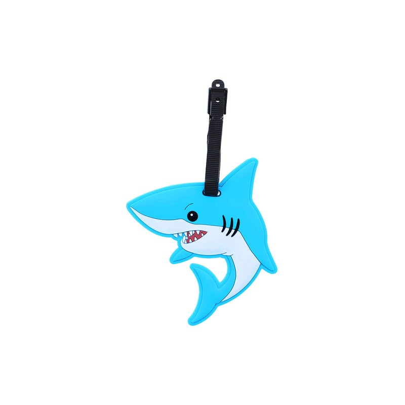 SandT Collection Animal Luggage Tags Cute Suitcase Labels (7 Pack, Shark) - Image 1