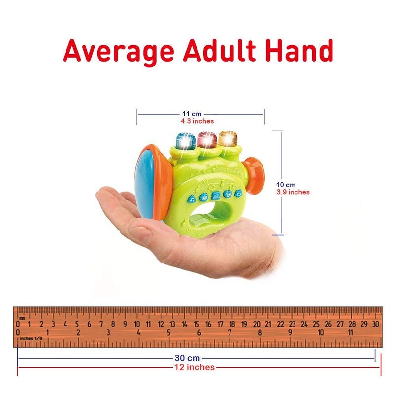 WEofferwhatYOUwant Baby Trumpet â€“ Musical Toy for Toddlers with LED Lights, Realistic Trumpet Sounds & Songs â€“ Interactive Educational Toy for Kids 18+ Months â€“ BPA-Free â€“ Batteries Included - Image 4