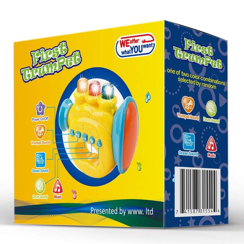 WEofferwhatYOUwant Baby Trumpet â€“ Musical Toy for Toddlers with LED Lights, Realistic Trumpet Sounds & Songs â€“ Interactive Educational Toy for Kids 18+ Months â€“ BPA-Free â€“ Batteries Included - Image 5