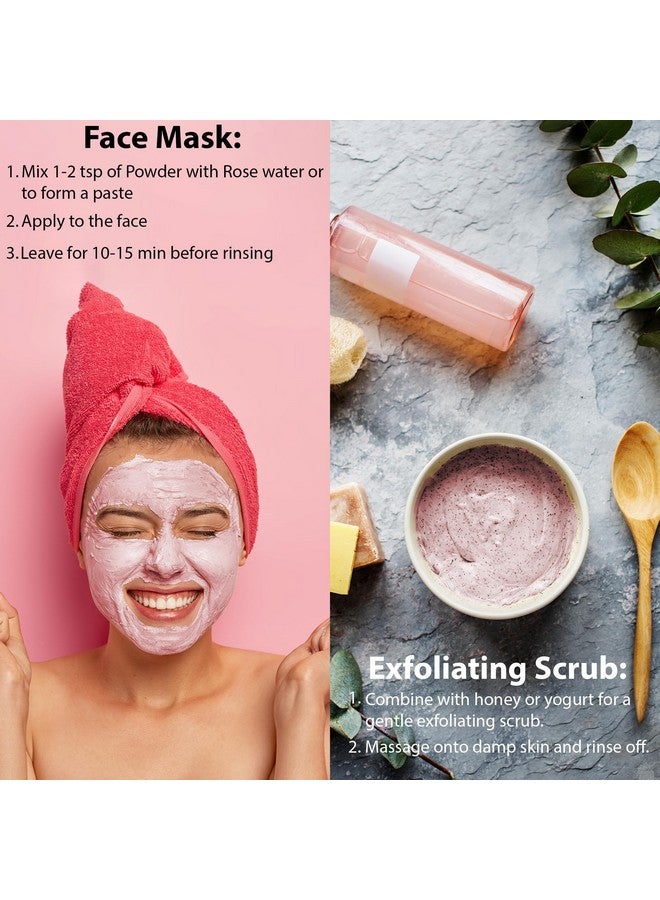 minature Rose Kaolin Pink Clay Powder (Rose Clay) For Glowing & Healthy Skin | Pure & Natural Face Mask Powder For All Skin Types & Unisex Use | Detox & Brightening | 227G(8 Oz) - Image 5