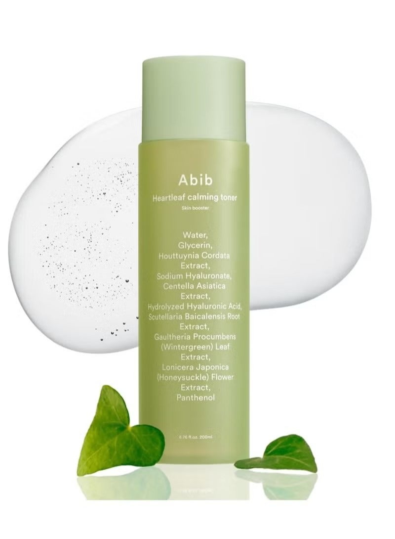 Abib Heartleaf Calming Toner Skin Booster facial toner senstive skin irritated hyalurnic soothing acne skin relief instant tired skin 200ml - Image 1