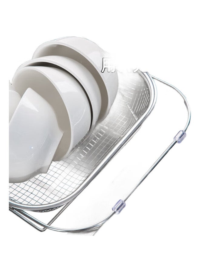 Newair Stainless Steel Draining Basket, Sink Drainer Rack, Extendable Dish Rack, Dishwashing Sink, Fruit And Vegetable Washing Basket, Storage Rack - Image 1