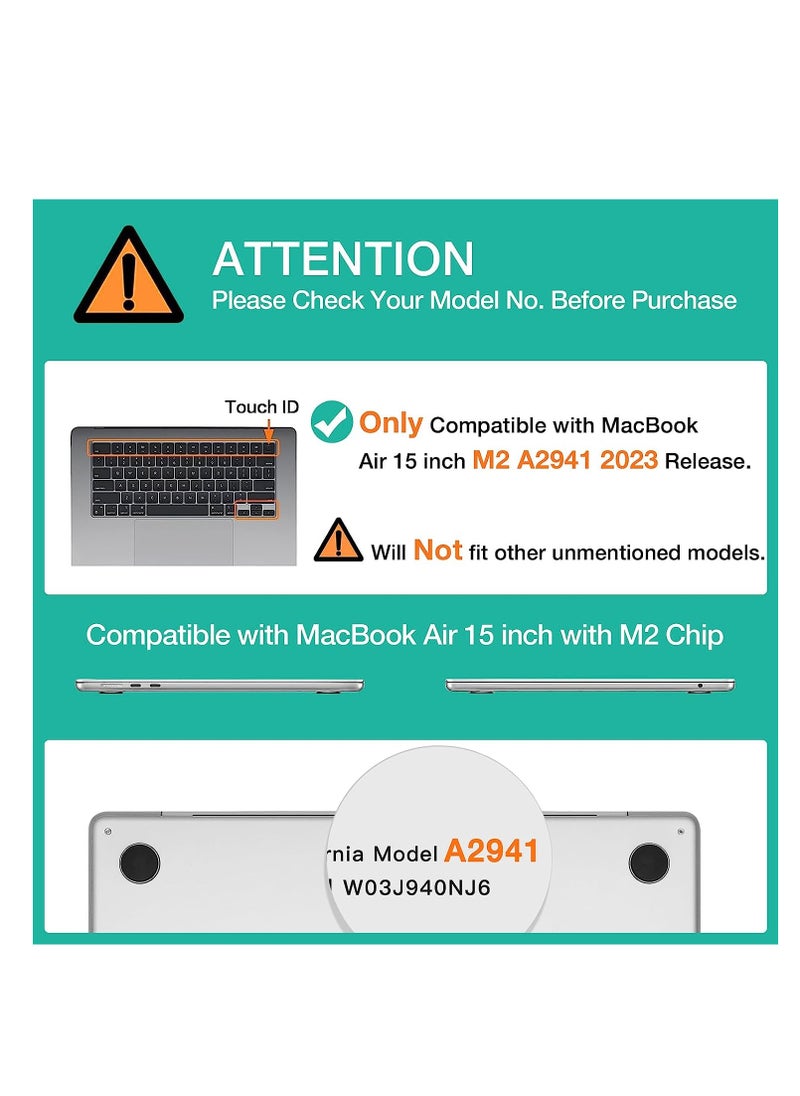Generic - 3 in 1 Bundle Glitter Case for MacBook Air 15 inch 2023 A2941 with M2 Chip and 2024 A3114 with M3 Chip,Laptop Hard Shell Cases &Keyboard Cover&Screen Protector for 15 inch MacBook Air Case,Star Clear - Image 1