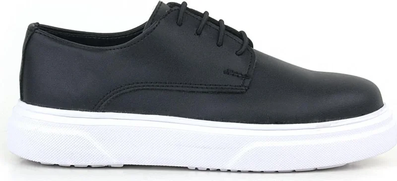 راكربلاس Derby Black Matte White Sole Children's Classic Shoes