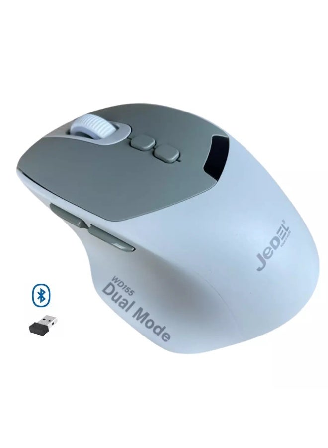 JeDEL WD155 Wireless 2.4Ghz , Bluetooth Rechargeable Mouse - Optical Sensor 2000 DPI - 7 Buttons With 2 Side Buttons - Image 1