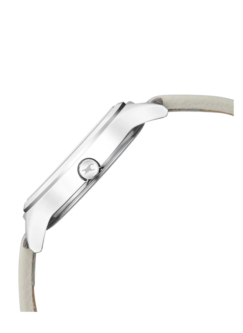 فاستراك Fastrack Stunners Quartz Analog White Dial Leather Strap Watch for Girls