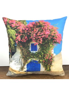 Cango Home Pink Floral Bodrum House Pillow Cushion Cover - Double Sided Printed  - Image 1