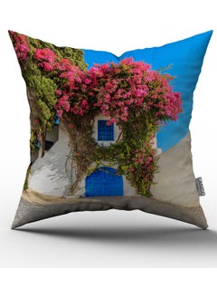 Cango Home Pink Floral Bodrum House Pillow Cushion Cover - Double Sided Printed  - Image 2