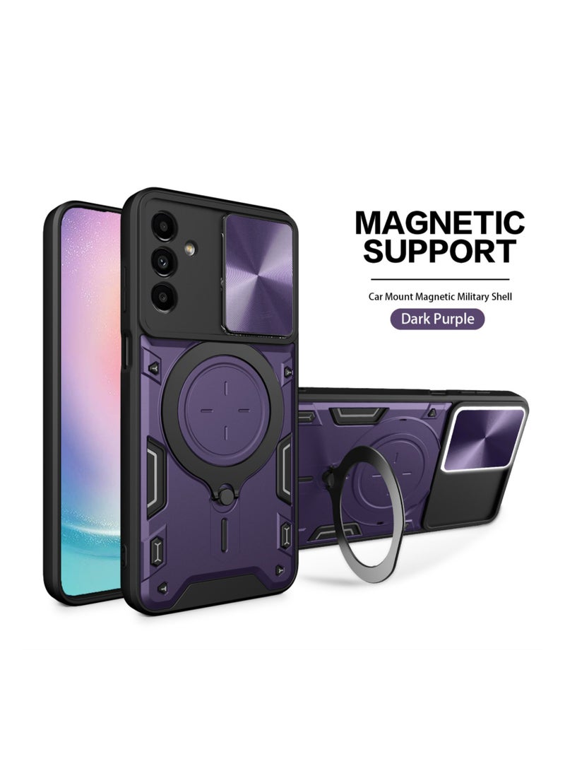 Samsung Galaxy A15 5G Mobile Phone Case Cover, Slide Camera Lens Cover, 360°Rotating Kickstand Ring, Bumper Shockproof Phone Case，Compatible with Car Magnetic Mount