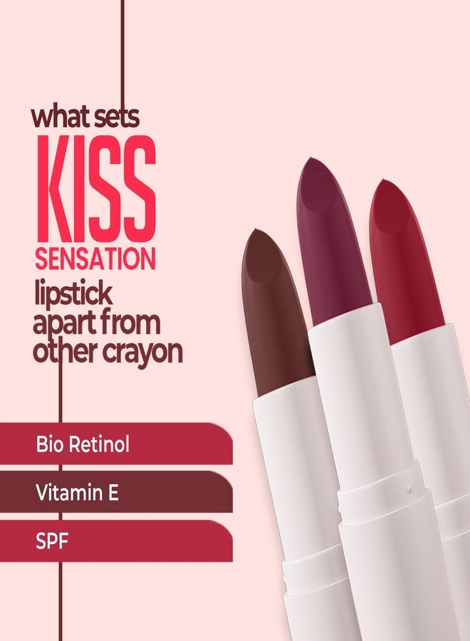 جوس أحمر شفاه Juice Kiss Sensation مع فوائد Bio Retinol، وحماية من الأشعة فوق البنفسجية، وأحمر شفاه يدوم طويلاً، عبوة من 4 قطع (مارونيد - M05، وردي فاتح - M10، مارون ماغنيت - M13، كريم بروليه - M18) - Image 5