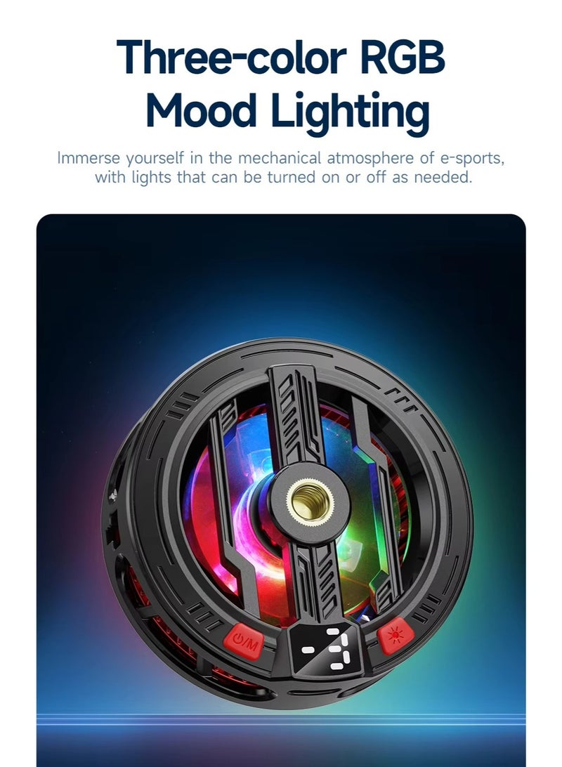 مبرد هاتف مغناطيسي شبه موصل مع ضوء RGB للألعاب، مروحة تبريد محمولة للهاتف المحمول - Image 1