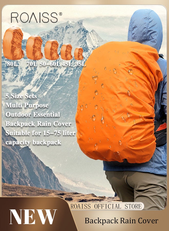 roaiss Waterproof Backpack Rain Cover and Dust Cover Multiple Size Combinations to Meet Various Needs Fabric with Waterproof Index of 2000+ for Protection Against Outdoor Heavy Rain  - Image 1