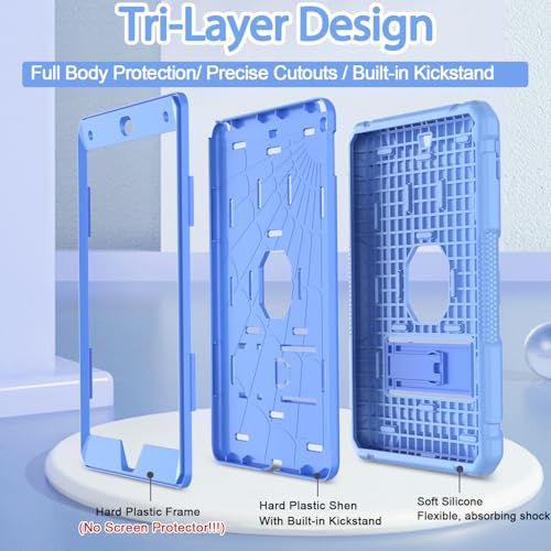 BMOUO Case for iPad 9th 8th 7th Generation (10.2 inch, 2021/2020/2019), Shockproof Protective iPad 10.2 Case with Built-in Stand/Pencil Holder, Blue - Image 3