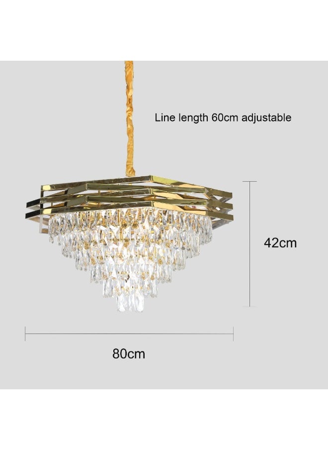 Hummer Shimmer hanging crystal chandelier, gold, E14, 80 cm  - Image 2