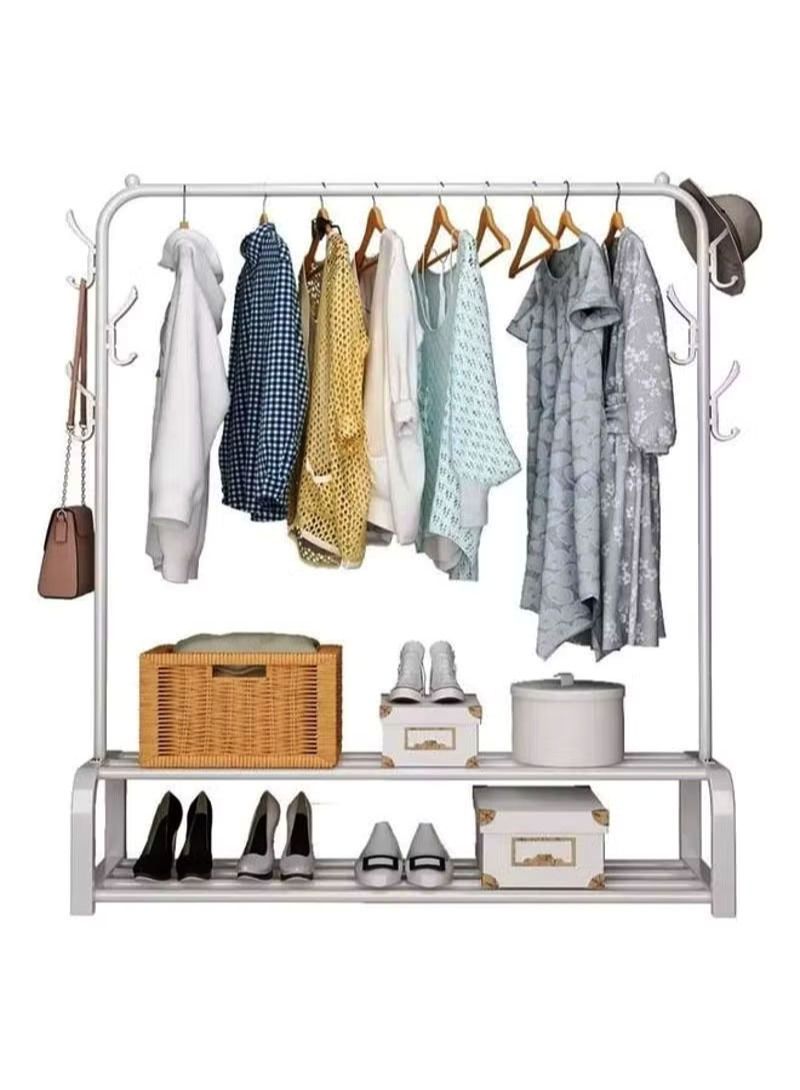 AGD Organizer rack, clothes hanger and shoe organizer White 110x33x150cm - Image 1