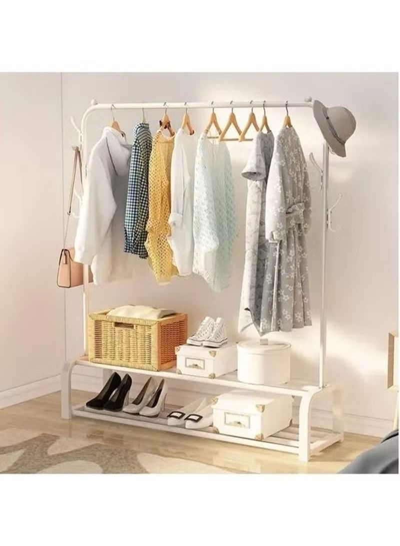 AGD Organizer rack, clothes hanger and shoe organizer White 110x33x150cm - Image 2