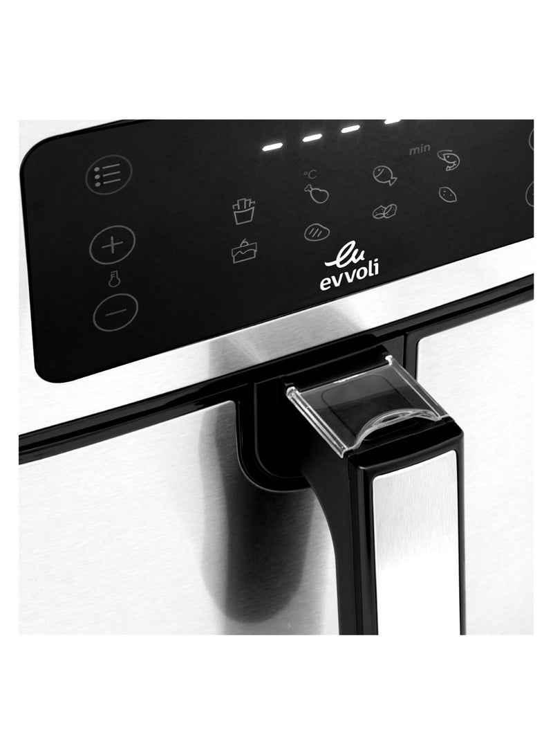 evvoli Air Fryer 5.5 Liters With Digital Control Panel Display, 8 Preset Programs and Induction Hob, Single Burner, 8 Stage Power Setting Bundle 5.5 L 2100 W EVKA-AF5508D + EVKA-IH106S Grey/Black - Image 3