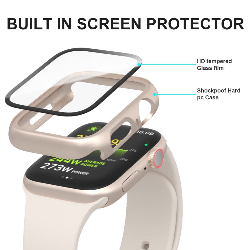 Cuteey 6 Pack Case for Apple Watch SE 3 (2025) SE 2 Series 6 5 4 40mm with Tempered Glass Screen Protector, Overall Full Protective Bumper PC Cover for iwatch 40mm Accessories - Image 5