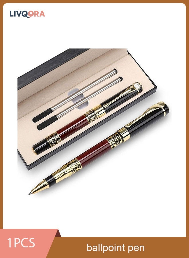 ليفقورا قلم حبر جاف أسود مع 2 إعادة تعبئة حبر، أقلام أعمال، قلم فاخر، أفضل مجموعة هدايا قلم حبر للرجال والنساء المحترفين التنفيذيين، علبة هدايا فاخرة للمكتب (أحمر) - Image 1