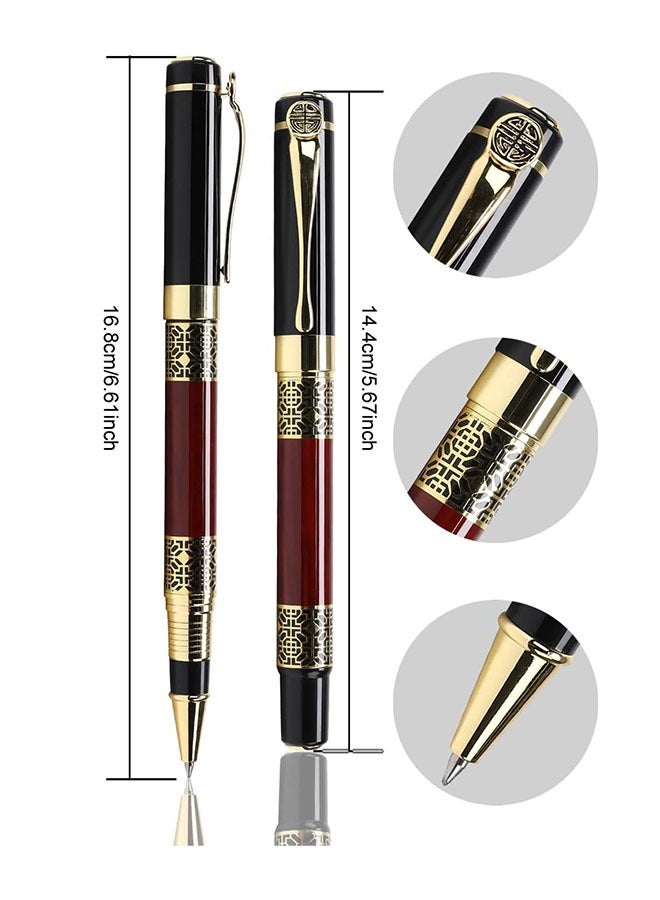 ليفقورا قلم حبر جاف أسود مع 2 إعادة تعبئة حبر، أقلام أعمال، قلم فاخر، أفضل مجموعة هدايا قلم حبر للرجال والنساء المحترفين التنفيذيين، علبة هدايا فاخرة للمكتب (أحمر) - Image 2