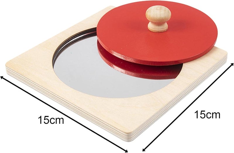 klarako Educatiol Baby Mirror Toy Sensorial Toy Bath Toy Montessori for Games Baby Newborn , Red - Image 4