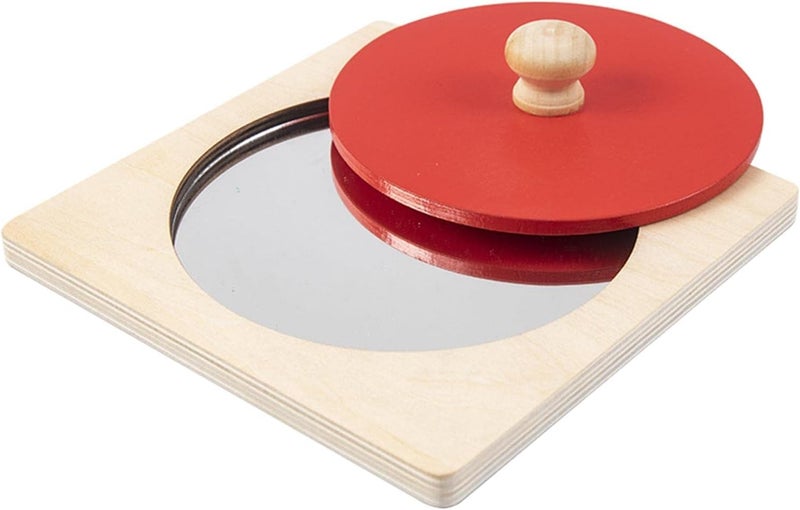 klarako Educatiol Baby Mirror Toy Sensorial Toy Bath Toy Montessori for Games Baby Newborn , Red - Image 1