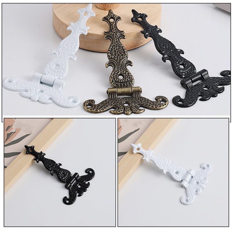 Vintage Metal Hinges with Floral Leaf Pattern for Wooden Box Cabinet Door Jewelry Box - Image 4