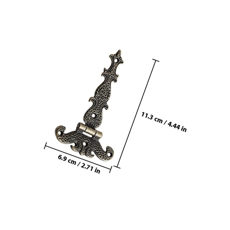 Vintage Metal Hinges with Floral Leaf Pattern for Wooden Box Cabinet Door Jewelry Box - Image 3