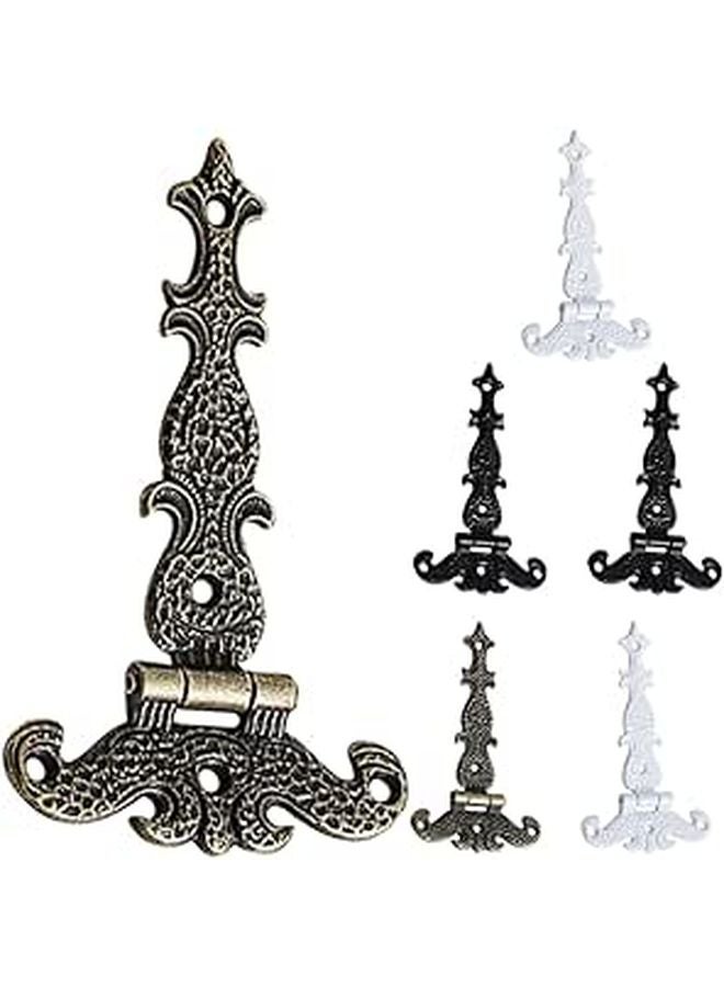 Vintage Metal Hinges with Floral Leaf Pattern for Wooden Box Cabinet Door Jewelry Box - Image 1