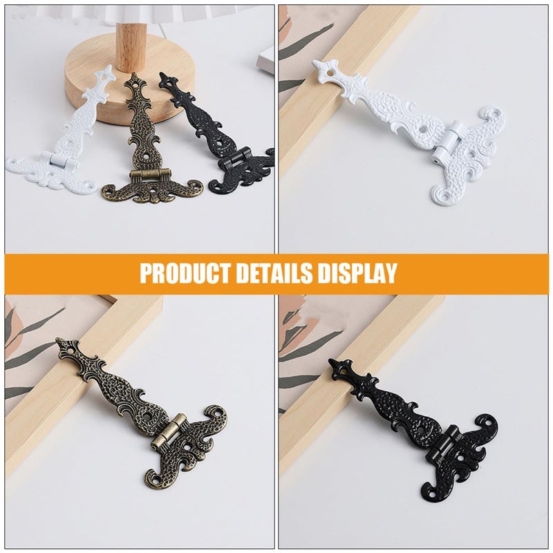 Vintage Metal Hinges with Floral Leaf Pattern for Wooden Box Cabinet Door Jewelry Box - Image 5
