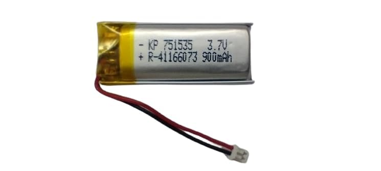 KP Original Battery KP-751535 بطارية قابلة لإعادة الشحن 3.7V 900mAh مع موصل (4MM) للألعاب، الألعاب الإلكترونية، الروبوتات، سماعة البلوتوث، مكبر الصوت البلوتوث - Image 1