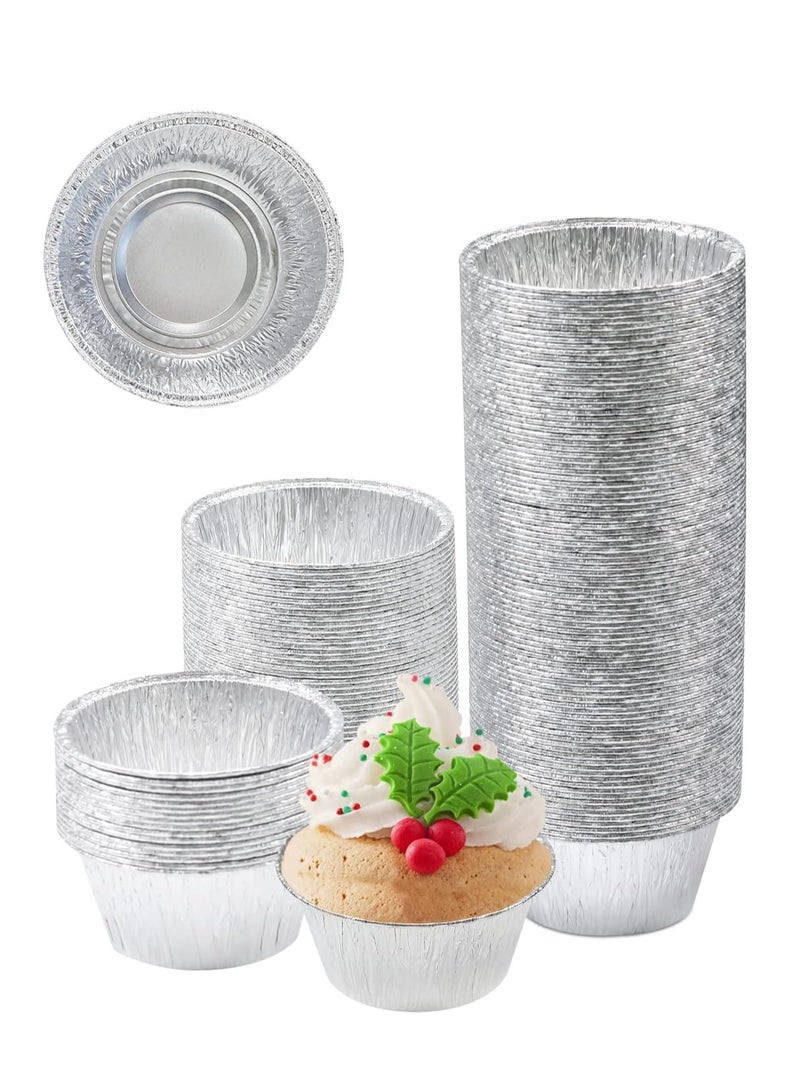 4oz Disposable Aluminum Foil Baking Cups, Aluminum Foil Baking Cups for Cupcakes, Muffins, Cream, Brulee, Egg Tarts, Soufflés, Pudding. Pack of 30  - Image 1