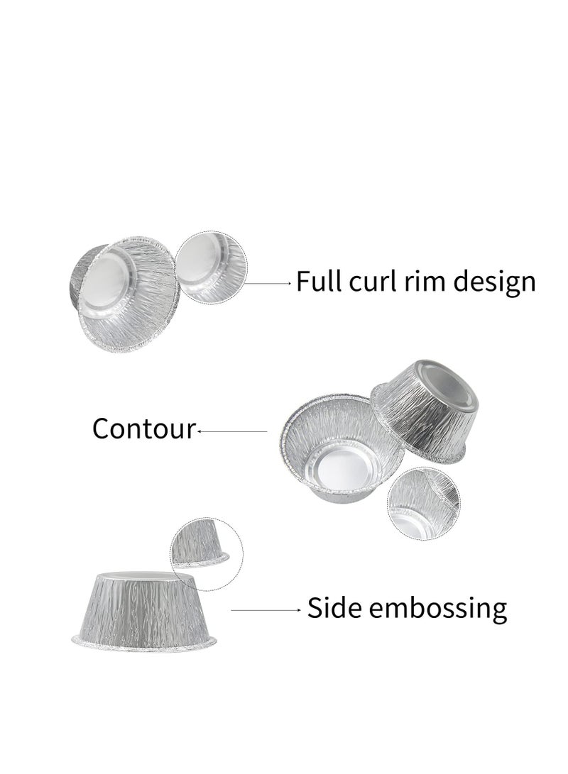 4oz Disposable Aluminum Foil Baking Cups, Aluminum Foil Baking Cups for Cupcakes, Muffins, Cream, Brulee, Egg Tarts, Soufflés, Pudding. Pack of 30  - Image 2