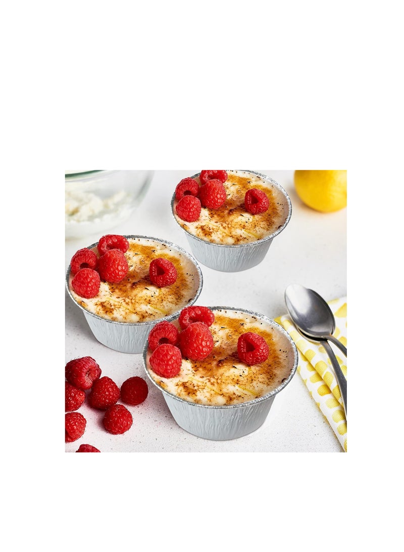 4oz Disposable Aluminum Foil Baking Cups, Aluminum Foil Baking Cups for Cupcakes, Muffins, Cream, Brulee, Egg Tarts, Soufflés, Pudding. Pack of 30  - Image 4