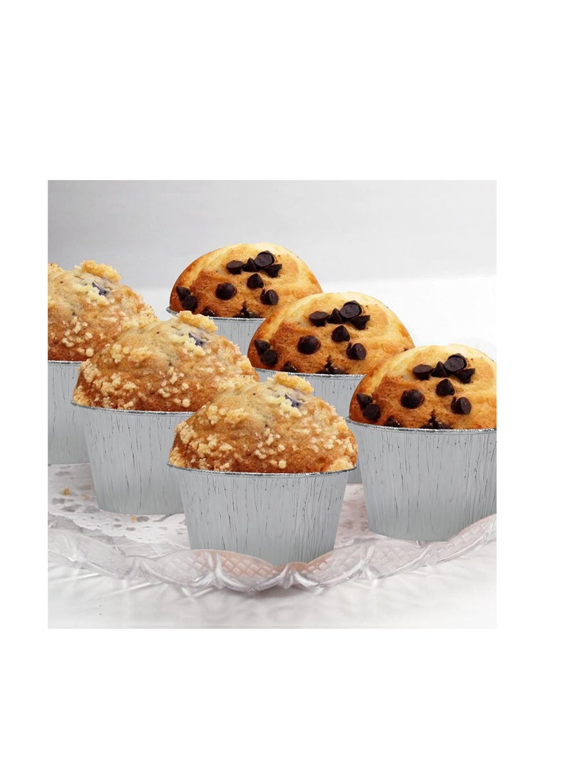4oz Disposable Aluminum Foil Baking Cups, Aluminum Foil Baking Cups for Cupcakes, Muffins, Cream, Brulee, Egg Tarts, Soufflés, Pudding. Pack of 30  - Image 5