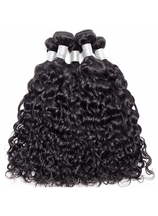Czrleaty Water Wave 5Bundles(50G/Bundle) With 4X4 T Lace Closure Wet And Wavy Bundles With Closure Human Hair Deep Curly Human Hair Bundles With Closure(8/8/8/8/8+8"Closure)  - Image 4