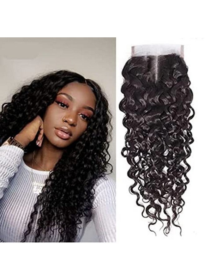 Czrleaty Water Wave 5Bundles(50G/Bundle) With 4X4 T Lace Closure Wet And Wavy Bundles With Closure Human Hair Deep Curly Human Hair Bundles With Closure(8/8/8/8/8+8"Closure)  - Image 5
