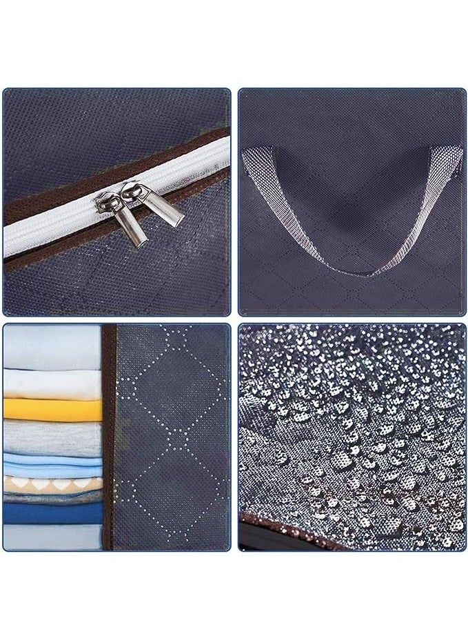 حقيبة تخزين تحت السرير سعة 90 لتر – منظم كبير قابل للطي مع مقابض معززة ونافذة شفافة، قماش سميك ومتين لتخزين الأغطية، البطانيات، المفروشات والملابس، مع سحاب قوي للإغلاق – قطعة واحدة، أزرق كحلي - Image 2