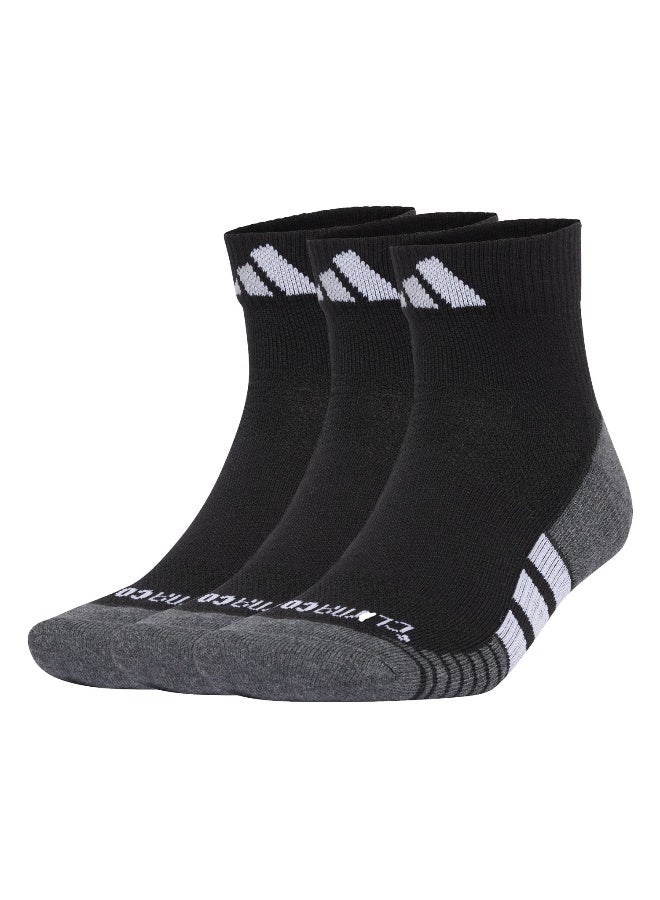 اديداس جوارب تدريب أديداس بروف كول كول كوارتر  أزواج للرجال والنساء أسود - Image 1