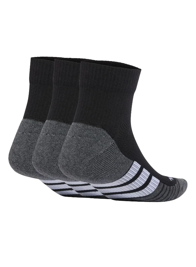 adidas Adidas Prf C Cc Qrt 3P Black Training Socks For Unisex 10K - 11.5K