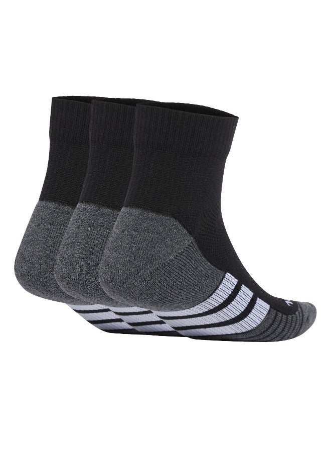 اديداس جوارب تدريب أديداس بروف كول كول كوارتر  أزواج للرجال والنساء أسود - Image 2
