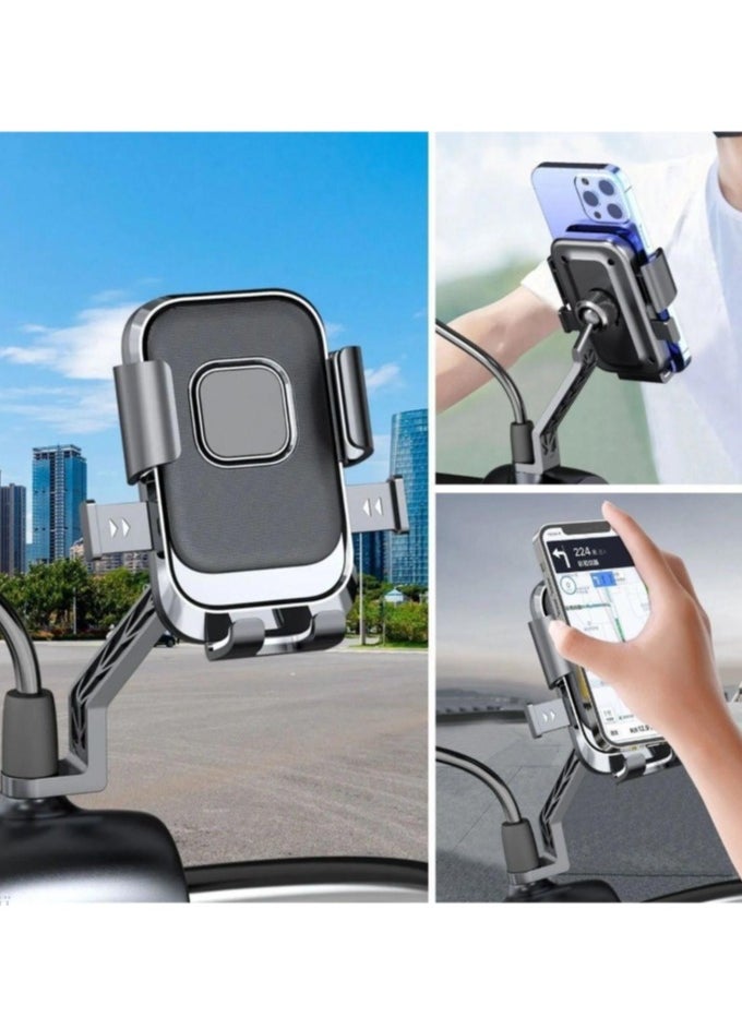 Cycling Phone Mounts Bike Phone Mount Motorcycle Handlebar Rotation Easy Install and Quick Release Support One Click Lock Sturdy and Safe Holder for iPhone and More 4.7-6.9 inch Any Smartphones
