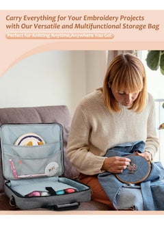 Coopay Coopay Embroidery Storage Bag for Beautiful Embroidery Designs, Large Capacity and Multi-functional Storage Bag, Portable Craft Case, Made of Premium Fabric, with Handles and Shoulder Strapl, Bag Only  - Image 4