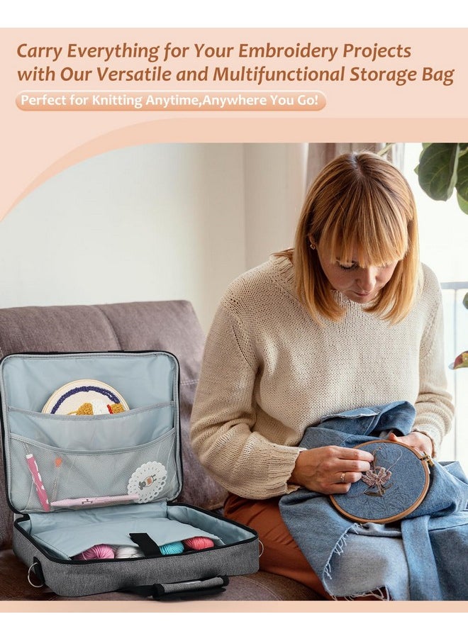 Coopay - Coopay Embroidery Storage Bag for Beautiful Embroidery Designs, Large Capacity and Multi-functional Storage Bag, Portable Craft Case, Made of Premium Fabric, with Handles and Shoulder Strapl, Bag Only - Image 1