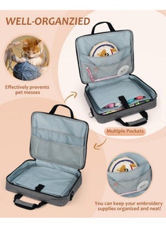 Coopay Coopay Embroidery Storage Bag for Beautiful Embroidery Designs, Large Capacity and Multi-functional Storage Bag, Portable Craft Case, Made of Premium Fabric, with Handles and Shoulder Strapl, Bag Only  - Image 3