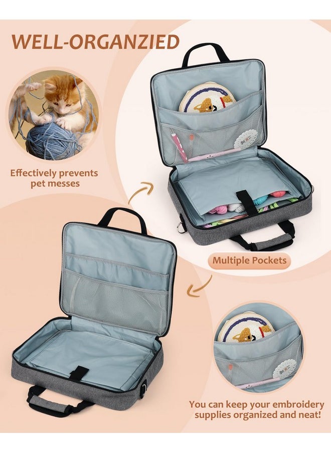 Coopay - Coopay Embroidery Storage Bag for Beautiful Embroidery Designs, Large Capacity and Multi-functional Storage Bag, Portable Craft Case, Made of Premium Fabric, with Handles and Shoulder Strapl, Bag Only - Image 1