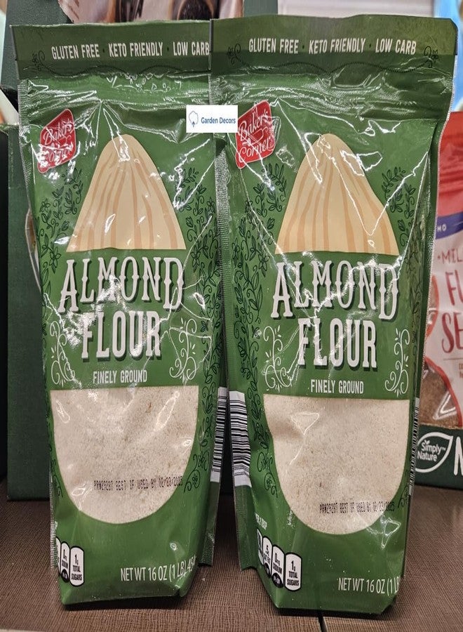 Baker’s Corner Almond Flour Finely Ground Gluten Free 16oz 454g (Two Bags) - Image 1