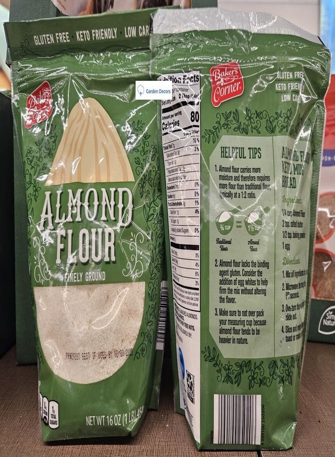 Baker’s Corner Almond Flour Finely Ground Gluten Free 16oz 454g (Two Bags) - Image 2