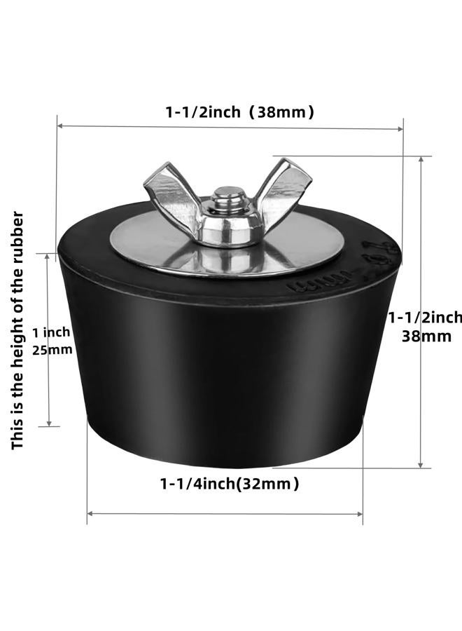 ADKUN 2 Pieces Pool Winterizing Plug Premium 1.25" to 1.5" Swimming Pool Winter Expansion Plugs with SS Screw, Stainless Steel Bolts, Heavy Duty Rubber (1.5 inch) - Image 2